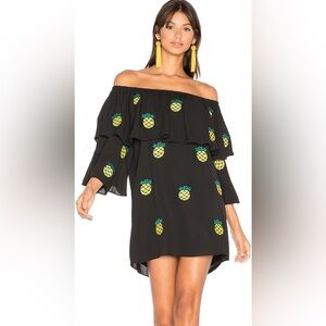 Vava by Joy Han Revolve Black Carys Pineapple Off the Shoulder Mini Dress Large